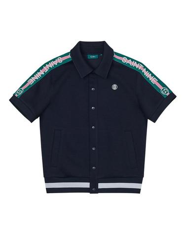 [세인트나인] 남성 사이드 라인 반팔 져지 티셔츠 NAVY