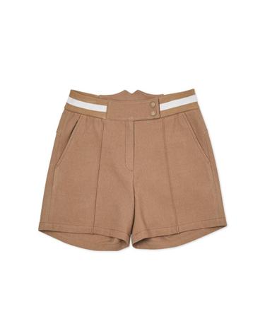 [세인트나인] 여성 허리밴드 디테일 반바지 DARK BEIGE