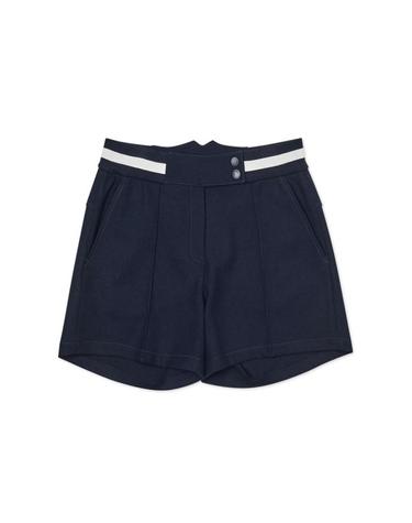 [세인트나인] 여성 허리밴드 디테일 반바지 NAVY