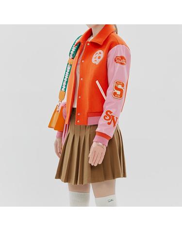 [세인트나인] 여성 Saintnine 바시티 패딩 자켓 ORANGE