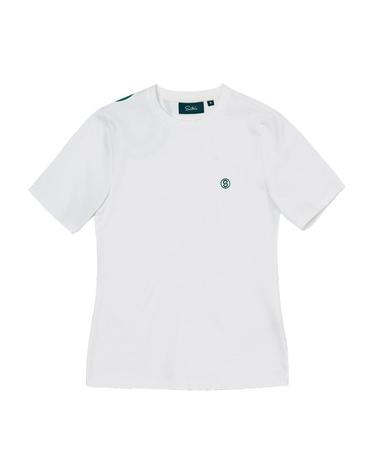 [세인트나인] 여성 S로고 라운드 반팔 티셔츠 OFF WHITE