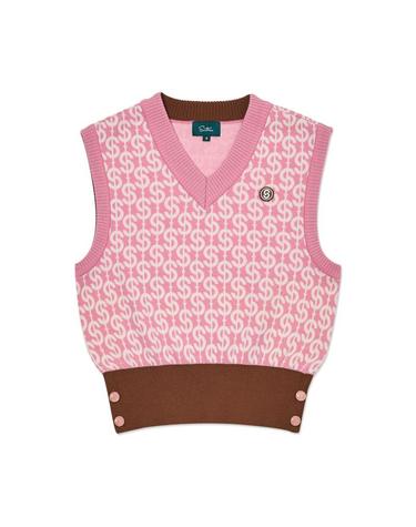 [세인트나인] 여성 모노그램 스웨터 베스트 GREYISH PINK
