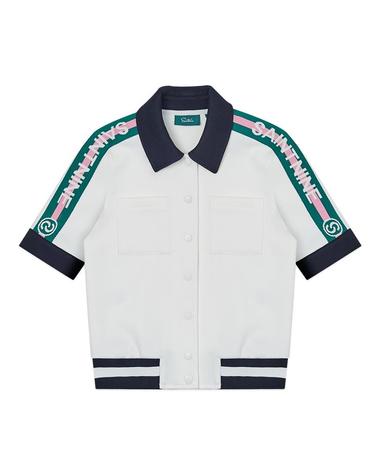 [세인트나인] 여성 사이드라인 반팔 저지 셔츠 OFF WHITE