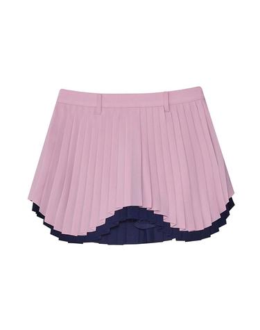 [세인트나인] 여성 투 플라이 플리츠 스커트 PINK