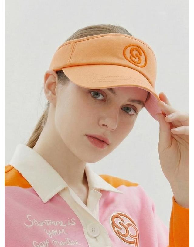 세인트나인 [세인트나인] 여성 S 심볼 로고 썬바이져 LIGHT ORANGE 착용컷