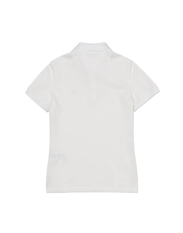 세인트나인 [세인트나인] 여성 S로고 반팔 폴로 티셔츠 OFF WHITE 착용컷