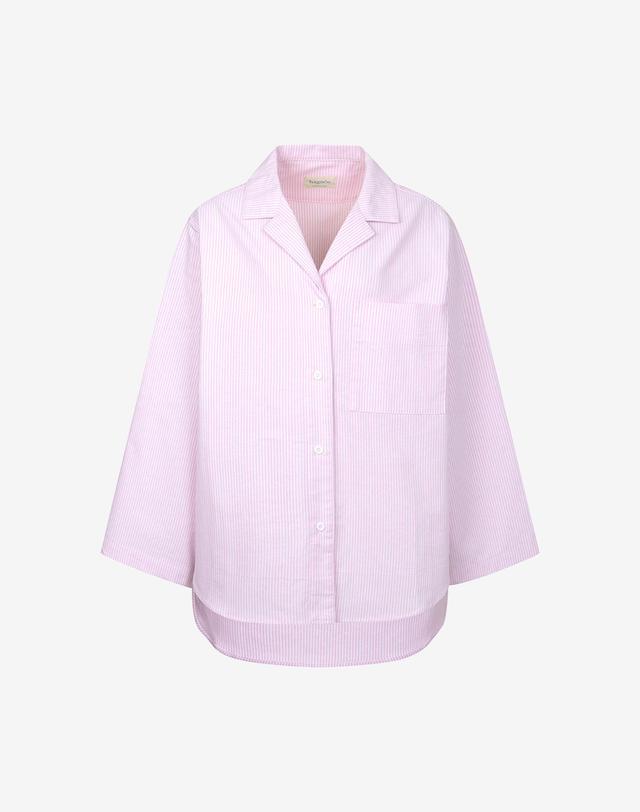 하그노스 하그노스 스트라이프 코튼 파자마 셔츠 착용컷