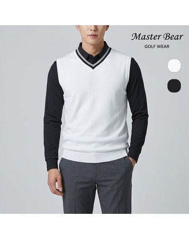 마스터베어 어반 웜 V1 V넥 남성 니트 베스트 조끼 MB924