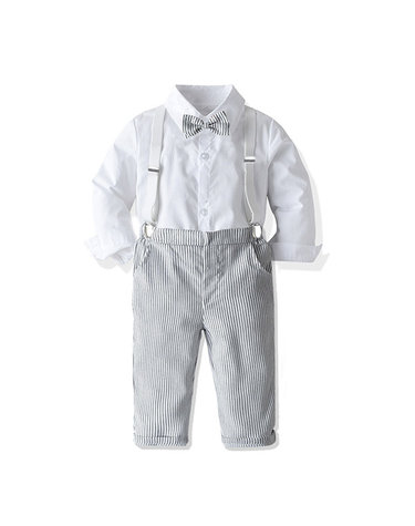 로건 스트라이프 멜빵 남아 정장세트 R2445