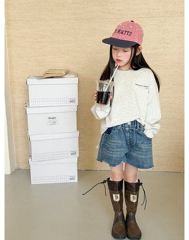 빈티지 컷팅 데님 반바지 R17123
