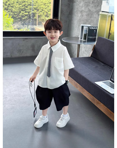 남아 셔츠 반바지 넥타이 세트 R18095