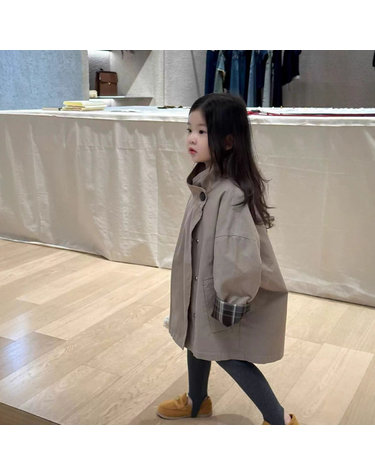 여아 스탠드카라 미들 트렌치 코트 R18258