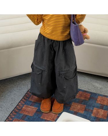여아 포켓 카고 와이드 팬츠 R19498