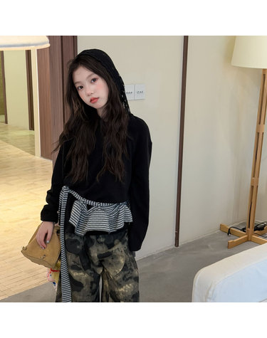 여아 레이스 트림 후드 티셔츠 R19546
