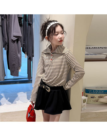 여아 스트라이프 하이넥 카라 티셔츠 R19545