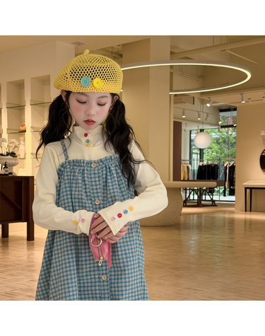여아 컬러 버튼 하이넥 티셔츠 R19530