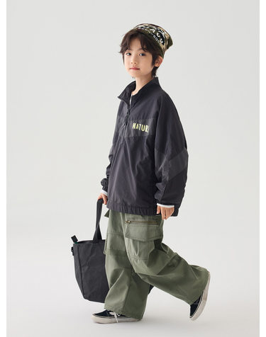 배색 하프집 아노락 자켓 R19988