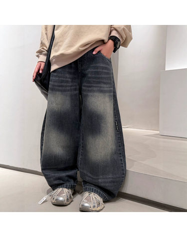 그레이시 블루 배럴 데님 팬츠 R20386