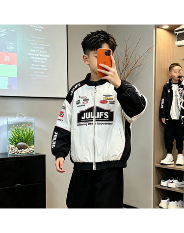 레이싱 배색 블루종 자켓 R20417