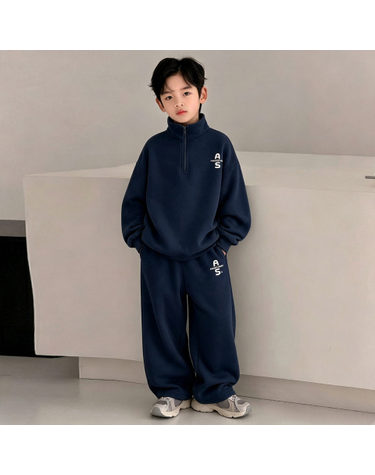 네이비 하프집업 스웨트 상하 세트 R20604