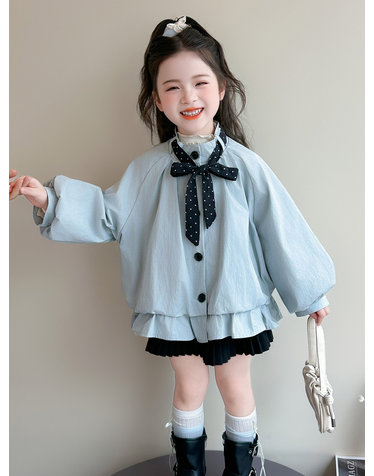 라이트 데님 프릴 자켓 R20484