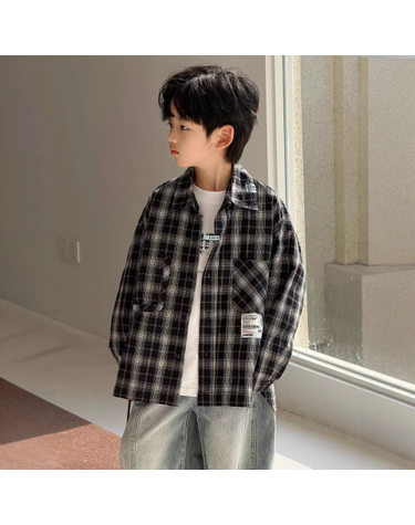 모노 체크 오버 셔츠 R20758