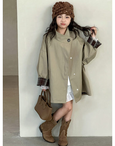 카키 롱 트렌치 코트 R20844