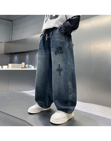 크로스 자수 벌룬 데님 R20889