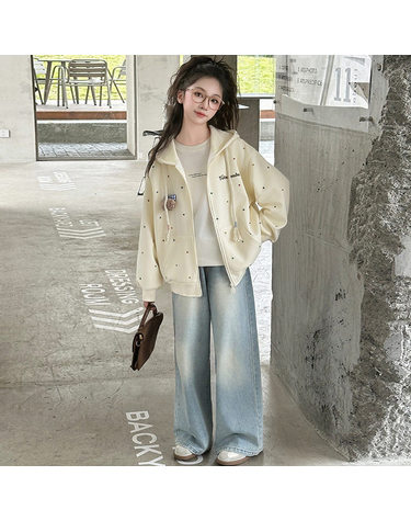 도트 후드 집업 자켓 R20863