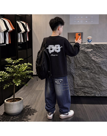 스웨트 데님 두 피스 세트 R20907