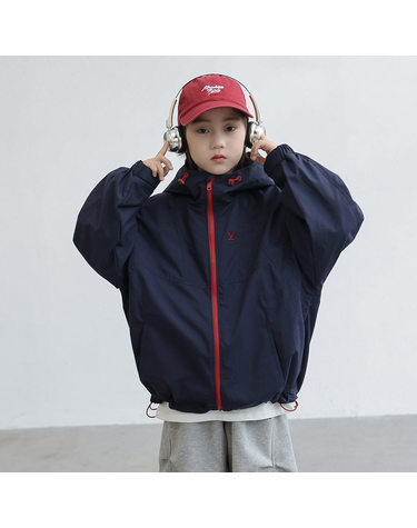하이넥 배색 쉘 자켓 R21024