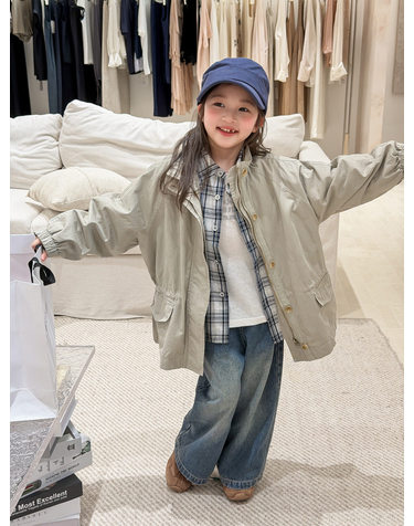 스탠드 카라 벨티드 워크 자켓 R21247