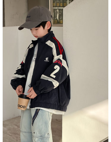 레이싱 배색 오버핏 블루종 자켓 R21226