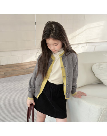 컬러 블록 레이어드 니트 가디건 R21331