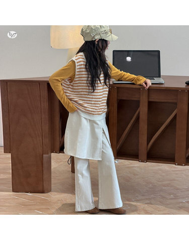 랩 스커트 레이어드 와이드 팬츠 R21475