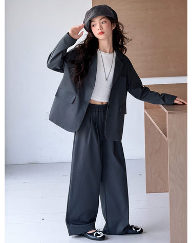 오버핏 블레이저 와이드 팬츠 상하 세트 R21751