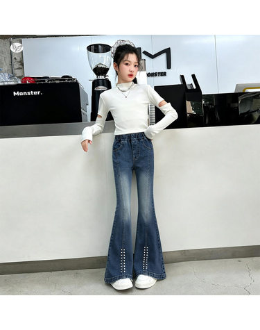 글리터 부츠컷 데님 팬츠 R21905