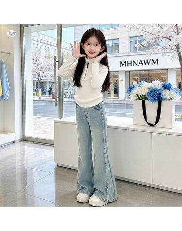펄 부츠컷 플레어 데님 팬츠 R22048