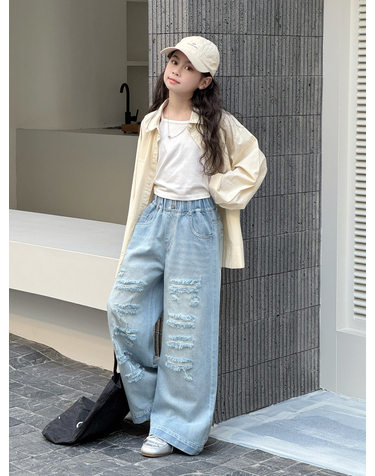 디스트로이드 와이드 데님 팬츠 R22086