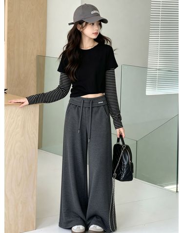 플리츠 요가 와이드 팬츠 R22135