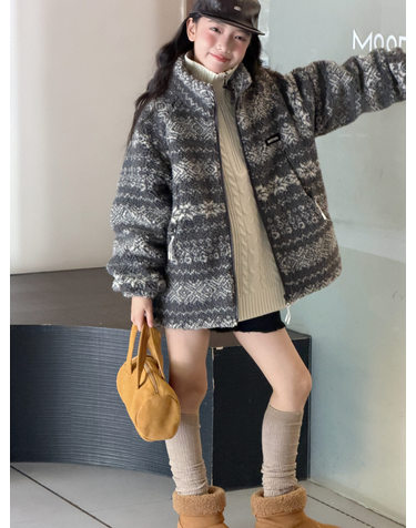 페어아일 플리스 하이넥 점퍼 R23036