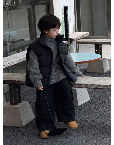 하이넥 패딩 베스트 R23079