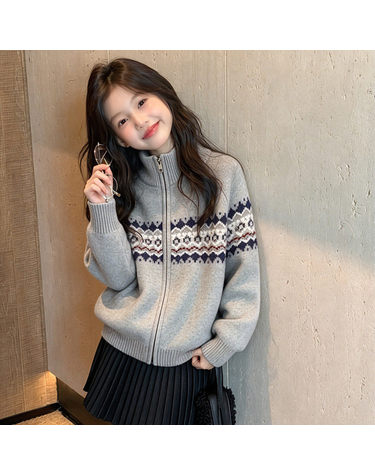 노르딕 집업 니트 가디건 R23435