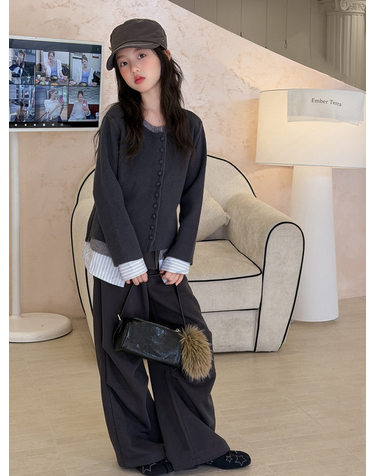 그래파이트 셔츠 레이어드 가디건 R23511