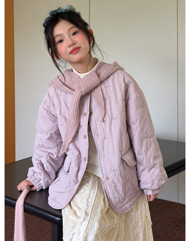라벤더 퀼팅 숄 자켓 R23556
