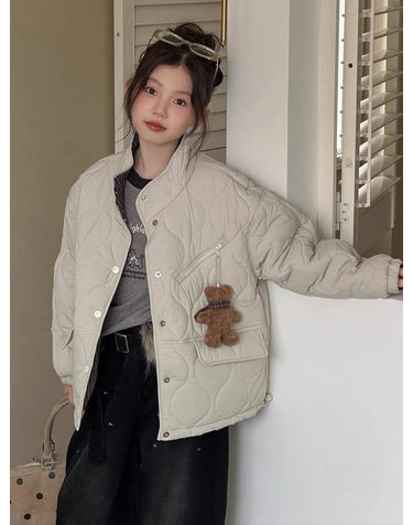 베이지 리버서블 퀼팅 자켓 R23604