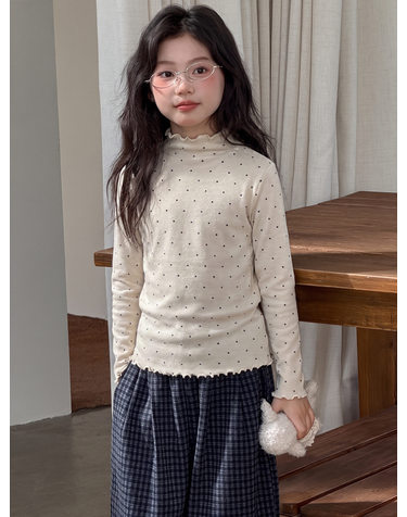 레이스 트림 하이넥 니트 R23665