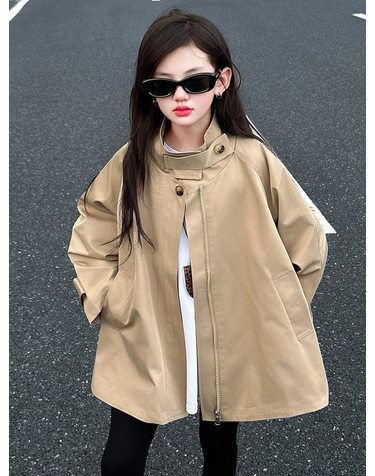 카멜 스탠드 트렌치 코트 R23869