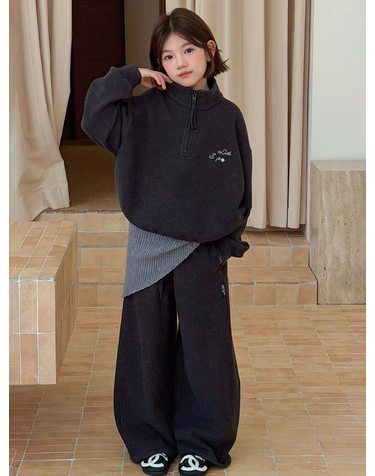 숄 레이어드 하프집 기모 셋업 R23958