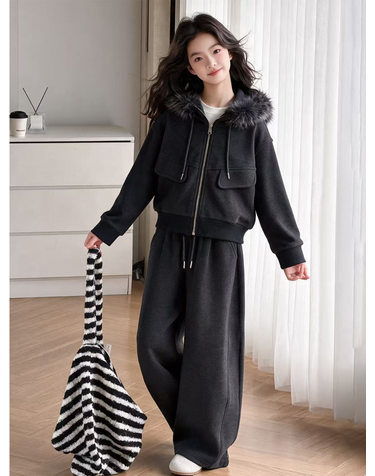 퍼 후드 기모 집업 셋업 R23997